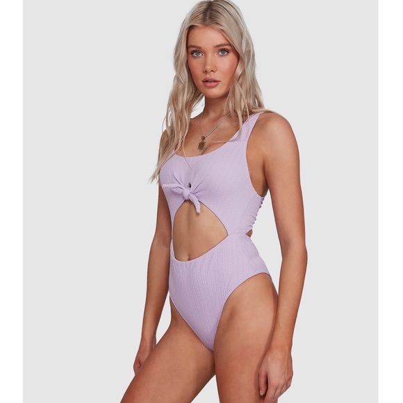 Billabong Lilac One-Piece Braid-Rib Swimsuit - Picture 4 of 11